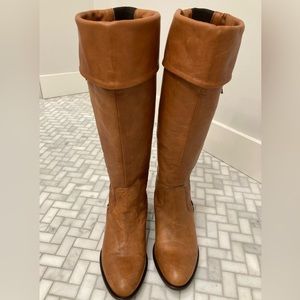 Browns TAN LEATHER TALL BOOTS - size 9 (39)